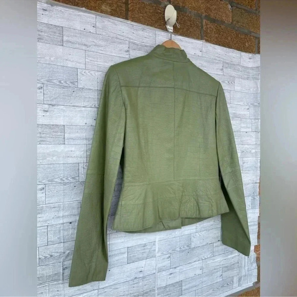 Elements by vakko olive green leather jacket large - Picture 6 of 11